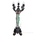 Garden Decorative life size Greek Lady bronze statue lamp